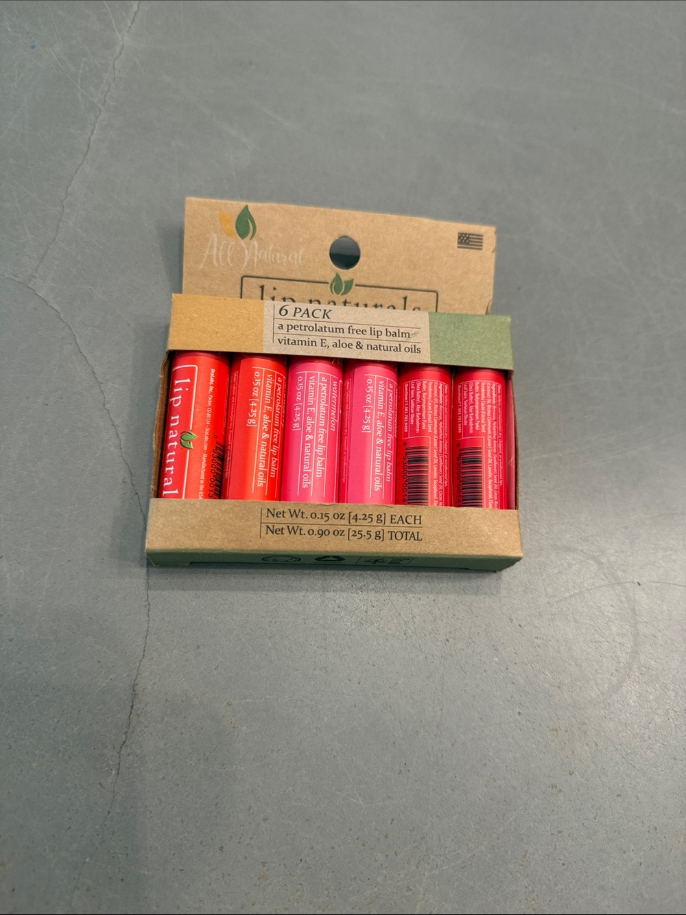 Natural Lip Care 6-Pack Moisturizing Balm – Red & Pink Shades